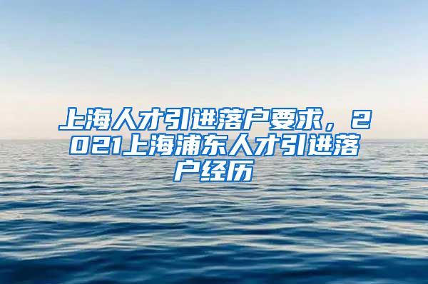 上海人才引进落户要求，2021上海浦东人才引进落户经历