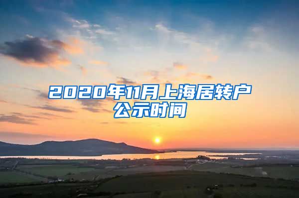 2020年11月上海居转户公示时间