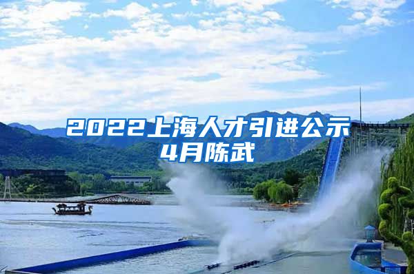 2022上海人才引进公示4月陈武