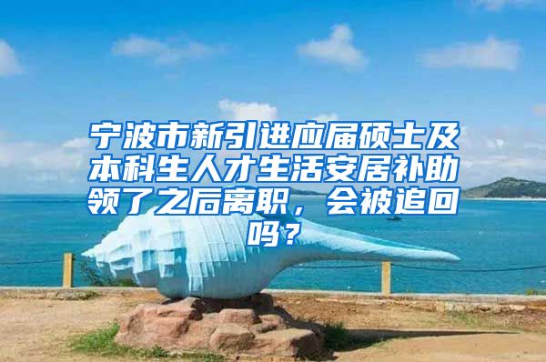 宁波市新引进应届硕士及本科生人才生活安居补助领了之后离职，会被追回吗？