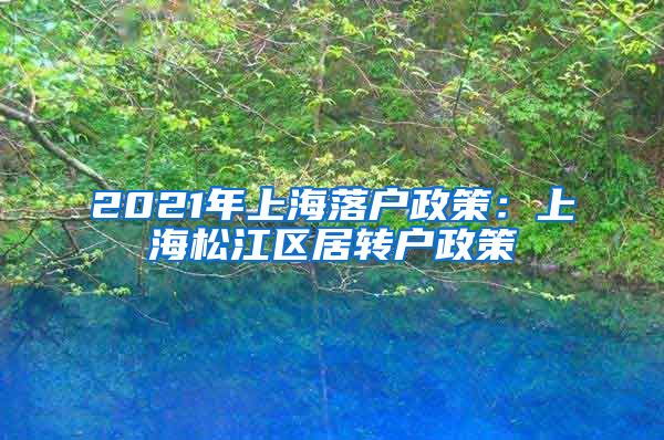 2021年上海落户政策：上海松江区居转户政策