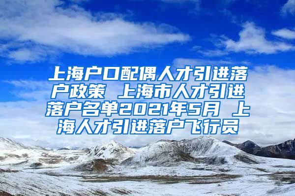 上海户口配偶人才引进落户政策 上海市人才引进落户名单2021年5月 上海人才引进落户飞行员