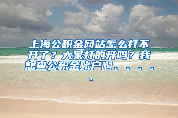 上海公积金网站怎么打不开了？大家打的开吗？我想查公积金账户啊。。。。。