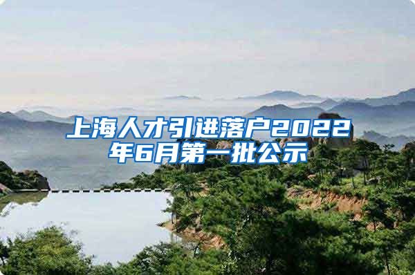 上海人才引进落户2022年6月第一批公示