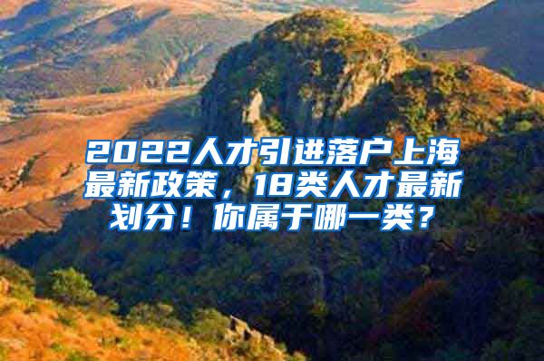 2022人才引进落户上海最新政策，18类人才最新划分！你属于哪一类？