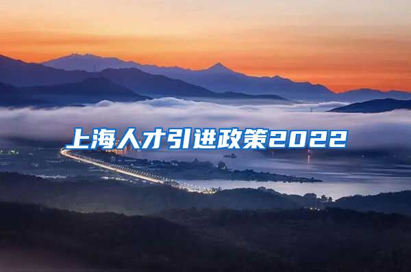 上海人才引进政策2022