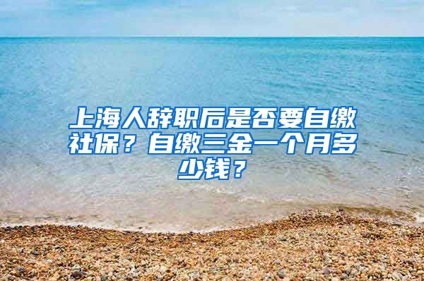 上海人辞职后是否要自缴社保？自缴三金一个月多少钱？