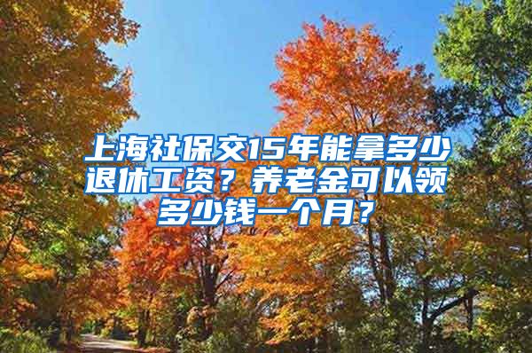 上海社保交15年能拿多少退休工资？养老金可以领多少钱一个月？