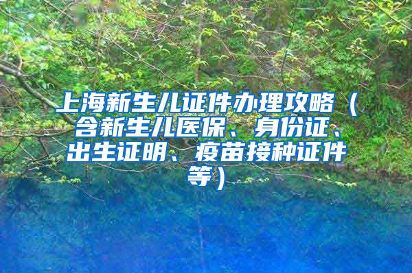 上海新生儿证件办理攻略（含新生儿医保、身份证、出生证明、疫苗接种证件等）