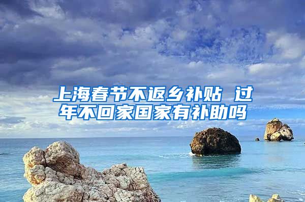 上海春节不返乡补贴 过年不回家国家有补助吗