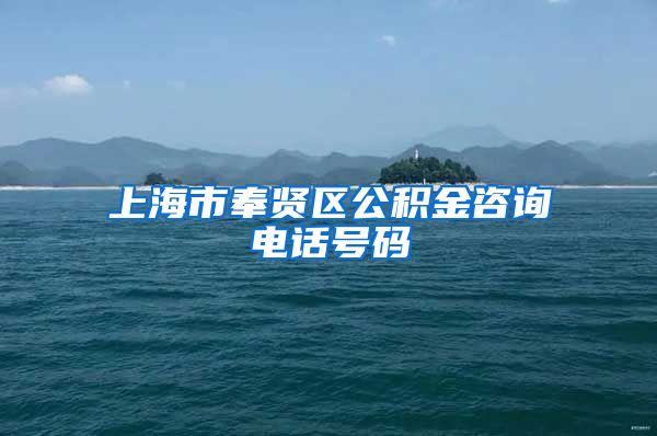 上海市奉贤区公积金咨询电话号码