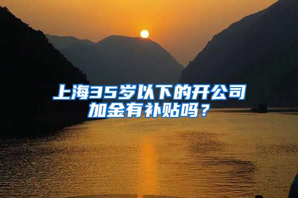 上海35岁以下的开公司加金有补贴吗？