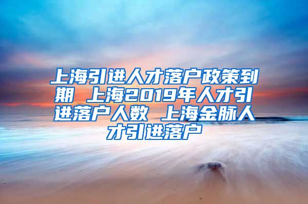 上海引进人才落户政策到期 上海2019年人才引进落户人数 上海金脉人才引进落户