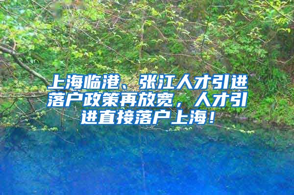 上海临港、张江人才引进落户政策再放宽，人才引进直接落户上海！