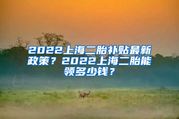 2022上海二胎补贴最新政策？2022上海二胎能领多少钱？