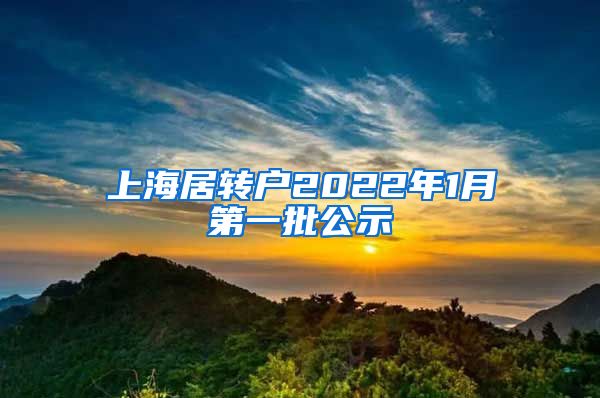 上海居转户2022年1月第一批公示