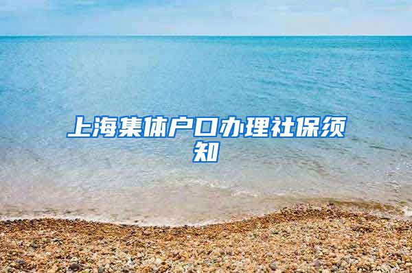 上海集体户口办理社保须知