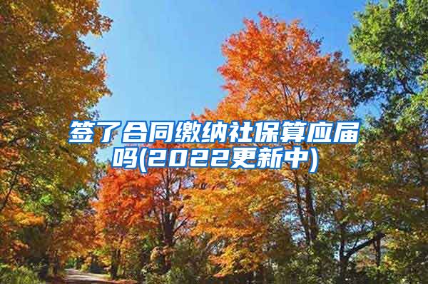 签了合同缴纳社保算应届吗(2022更新中)