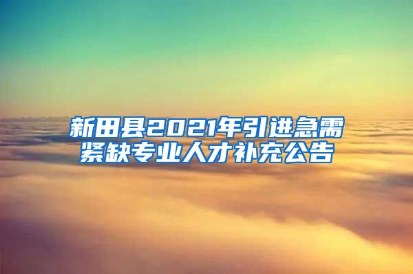 新田县2021年引进急需紧缺专业人才补充公告