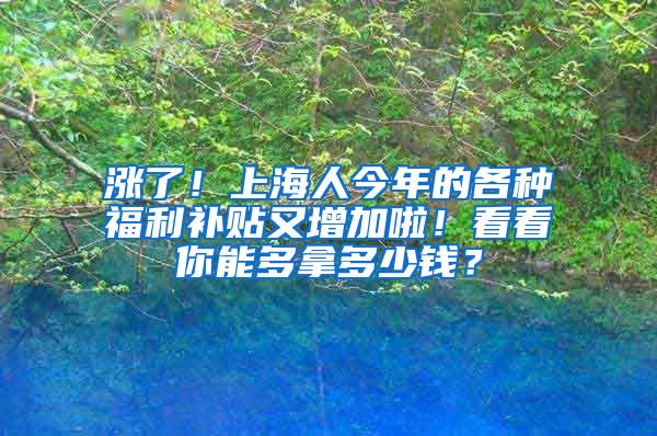 涨了！上海人今年的各种福利补贴又增加啦！看看你能多拿多少钱？