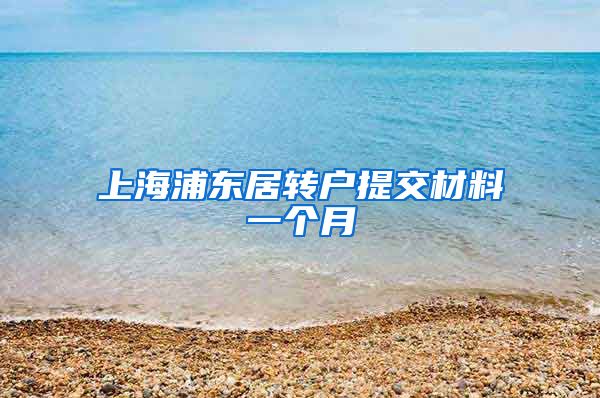 上海浦东居转户提交材料一个月