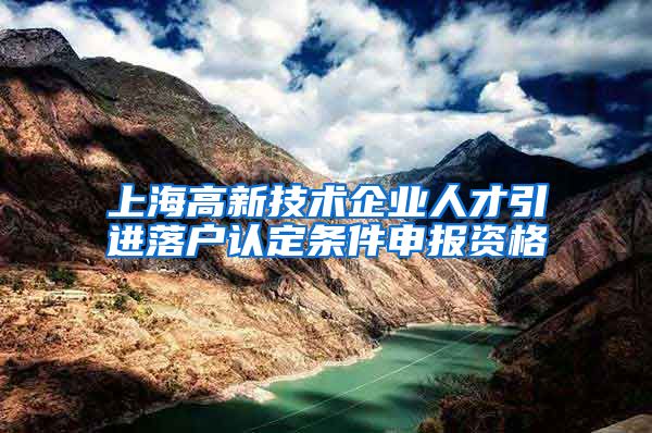 上海高新技术企业人才引进落户认定条件申报资格