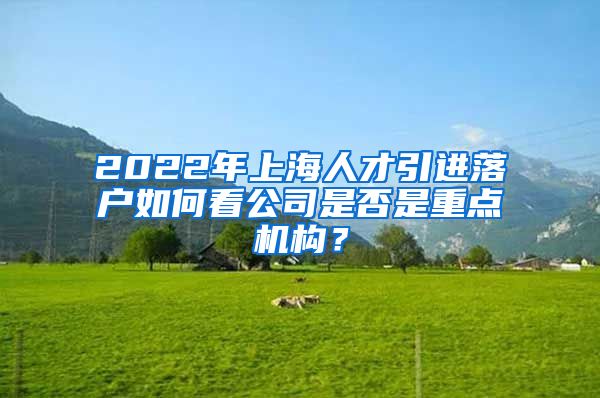 2022年上海人才引进落户如何看公司是否是重点机构？