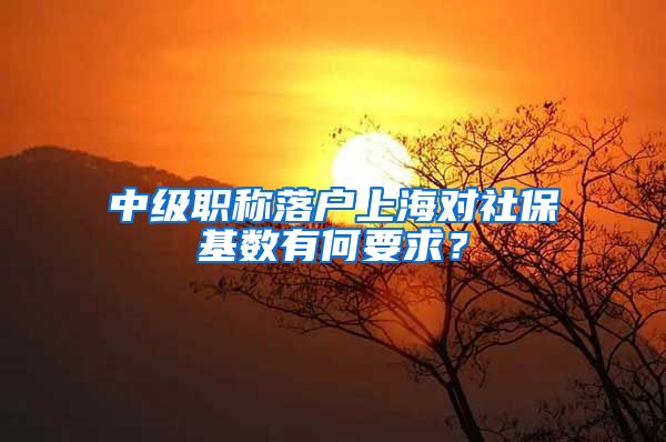 中级职称落户上海对社保基数有何要求？