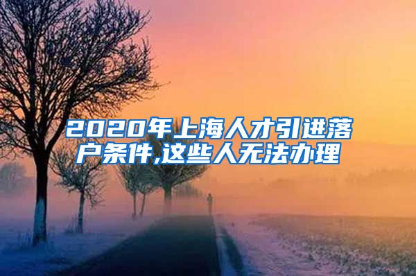 2020年上海人才引进落户条件,这些人无法办理