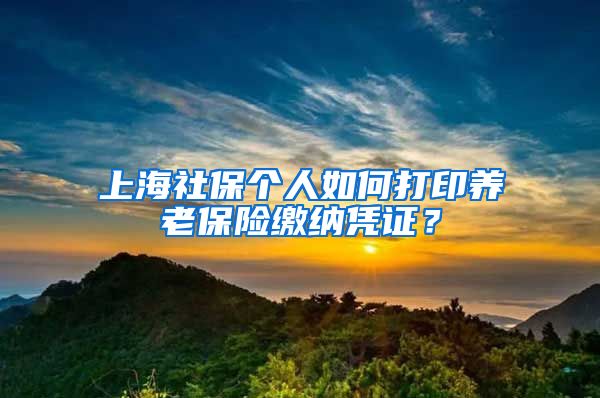 上海社保个人如何打印养老保险缴纳凭证？