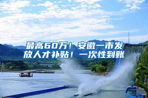 最高60万！安徽一市发放人才补贴！一次性到账