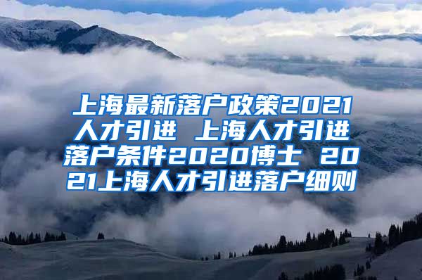 上海最新落户政策2021人才引进 上海人才引进落户条件2020博士 2021上海人才引进落户细则