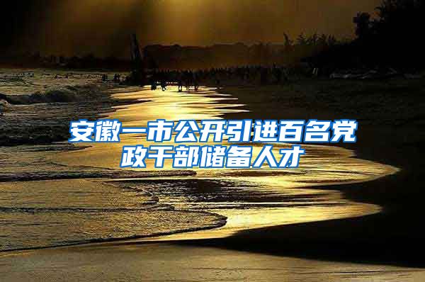 安徽一市公开引进百名党政干部储备人才