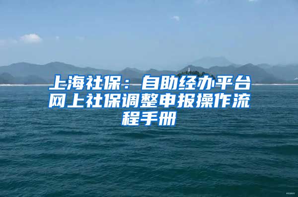 上海社保：自助经办平台网上社保调整申报操作流程手册