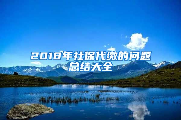 2018年社保代缴的问题总结大全