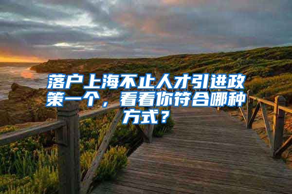 落户上海不止人才引进政策一个，看看你符合哪种方式？