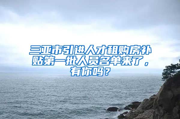 三亚市引进人才租购房补贴第一批人员名单来了，有你吗？