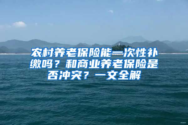 农村养老保险能一次性补缴吗？和商业养老保险是否冲突？一文全解