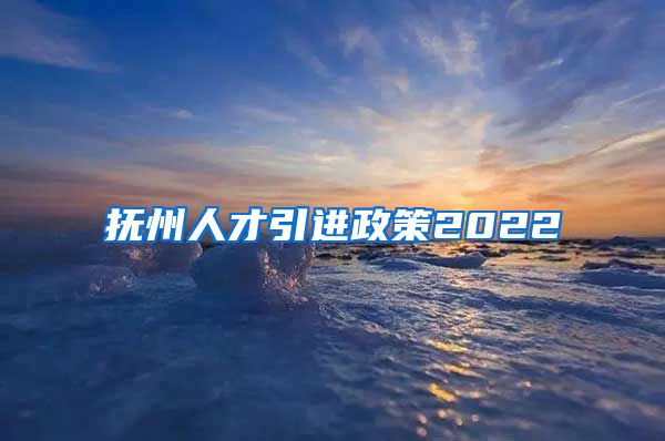 抚州人才引进政策2022