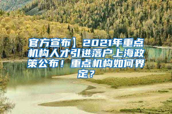 官方宣布】2021年重点机构人才引进落户上海政策公布！重点机构如何界定？