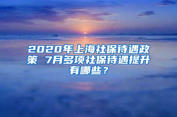 2020年上海社保待遇政策 7月多项社保待遇提升有哪些？