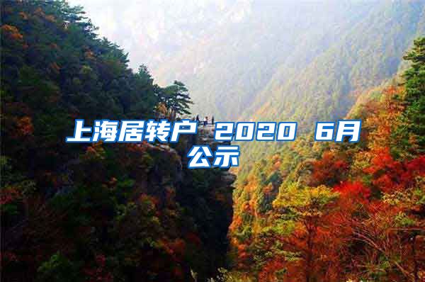 上海居转户 2020 6月公示