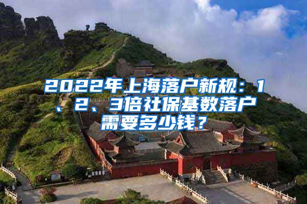 2022年上海落户新规：1、2、3倍社保基数落户需要多少钱？