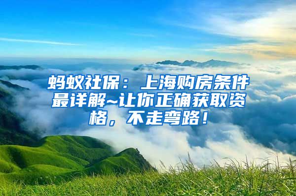 蚂蚁社保：上海购房条件最详解~让你正确获取资格，不走弯路！