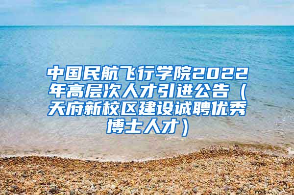 中国民航飞行学院2022年高层次人才引进公告（天府新校区建设诚聘优秀博士人才）