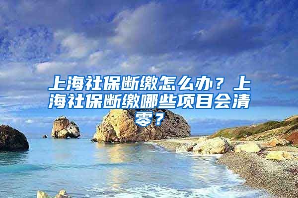 上海社保断缴怎么办？上海社保断缴哪些项目会清零？