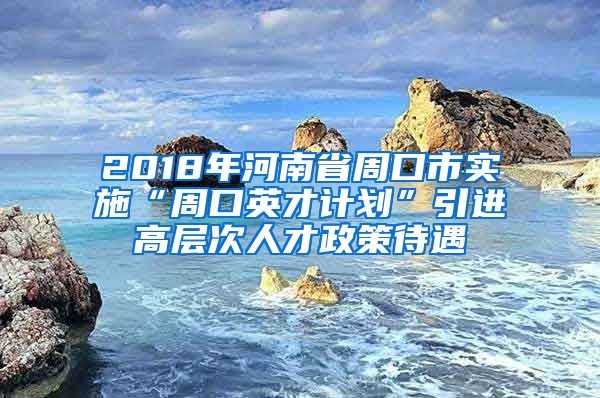 2018年河南省周口市实施“周口英才计划”引进高层次人才政策待遇