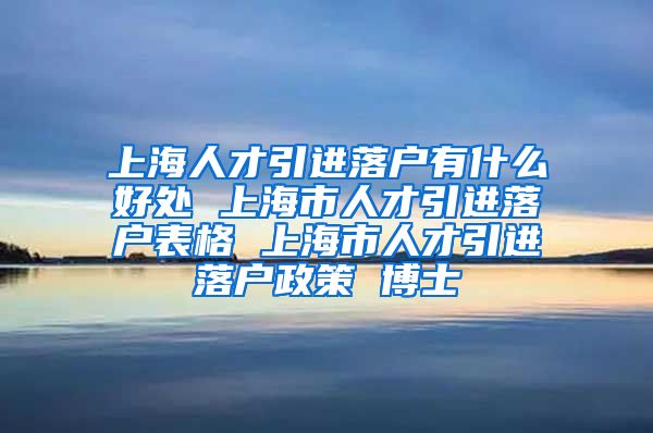 上海人才引进落户有什么好处 上海市人才引进落户表格 上海市人才引进落户政策 博士