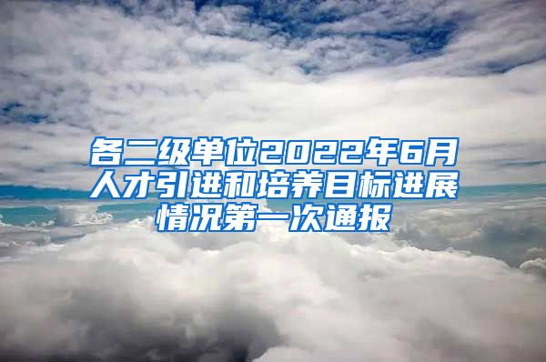 各二级单位2022年6月人才引进和培养目标进展情况第一次通报