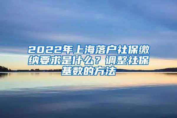 2022年上海落户社保缴纳要求是什么？调整社保基数的方法